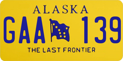 AK license plate GAA139