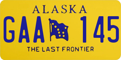 AK license plate GAA145