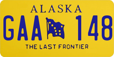 AK license plate GAA148