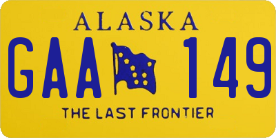 AK license plate GAA149