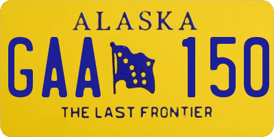 AK license plate GAA150