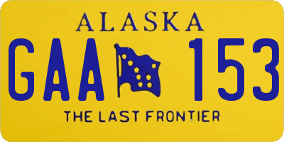 AK license plate GAA153