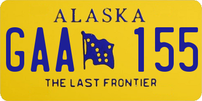 AK license plate GAA155