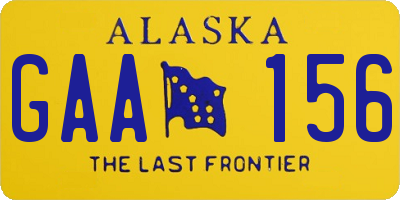 AK license plate GAA156