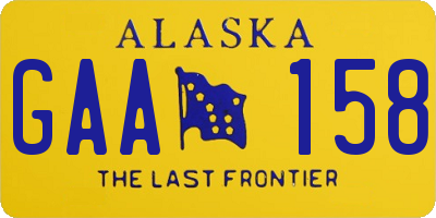 AK license plate GAA158