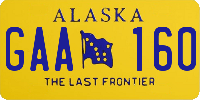 AK license plate GAA160