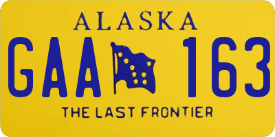 AK license plate GAA163