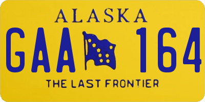 AK license plate GAA164