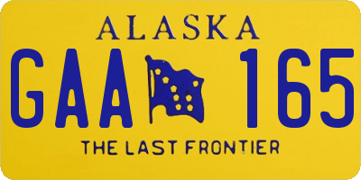 AK license plate GAA165