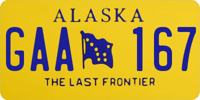 AK license plate GAA167