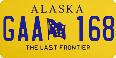 AK license plate GAA168