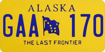 AK license plate GAA170