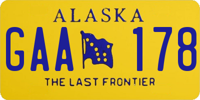AK license plate GAA178