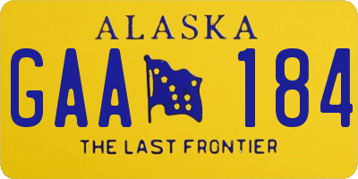 AK license plate GAA184