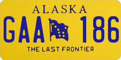 AK license plate GAA186