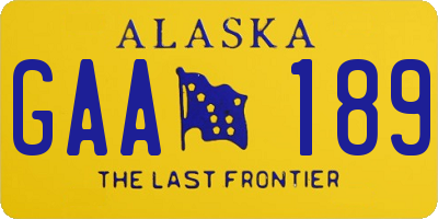 AK license plate GAA189