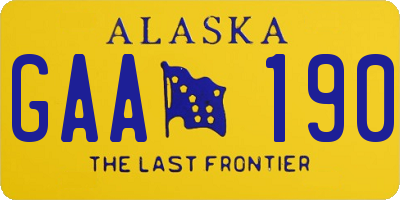 AK license plate GAA190