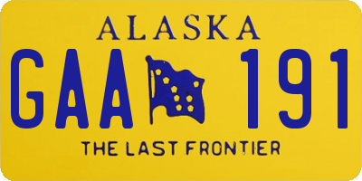 AK license plate GAA191