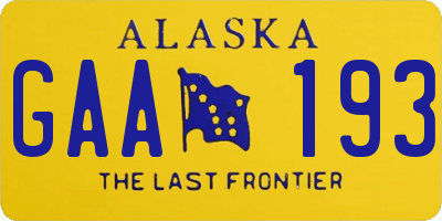AK license plate GAA193