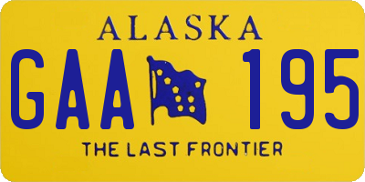AK license plate GAA195