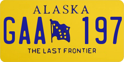 AK license plate GAA197