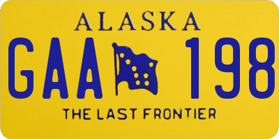 AK license plate GAA198