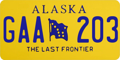 AK license plate GAA203