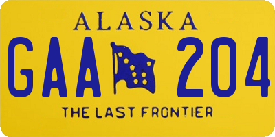 AK license plate GAA204