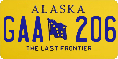 AK license plate GAA206