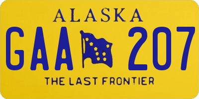 AK license plate GAA207