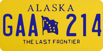 AK license plate GAA214