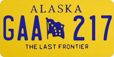 AK license plate GAA217