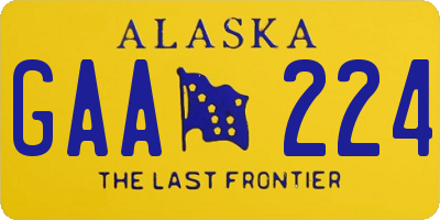 AK license plate GAA224