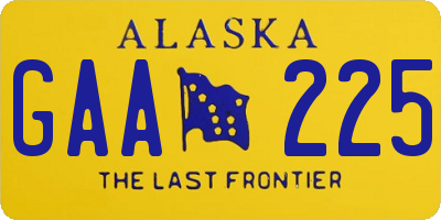 AK license plate GAA225