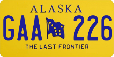 AK license plate GAA226