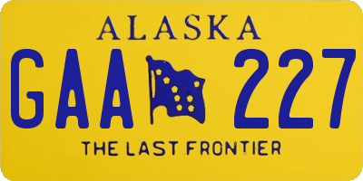 AK license plate GAA227