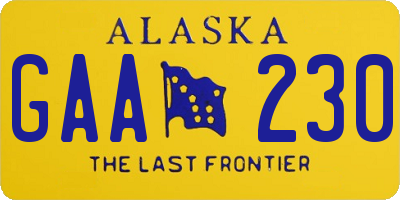 AK license plate GAA230