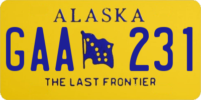 AK license plate GAA231