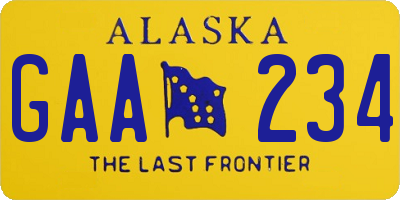 AK license plate GAA234