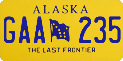AK license plate GAA235