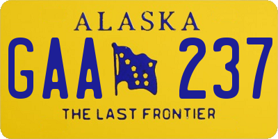 AK license plate GAA237