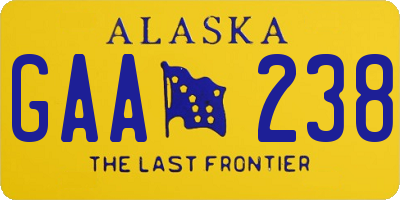 AK license plate GAA238