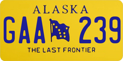 AK license plate GAA239