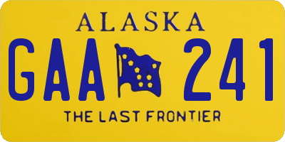 AK license plate GAA241