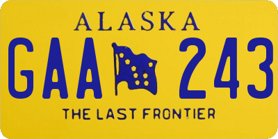 AK license plate GAA243