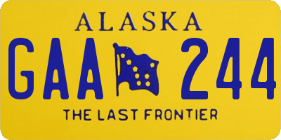 AK license plate GAA244