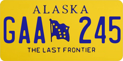 AK license plate GAA245