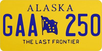 AK license plate GAA250