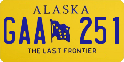 AK license plate GAA251