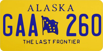 AK license plate GAA260